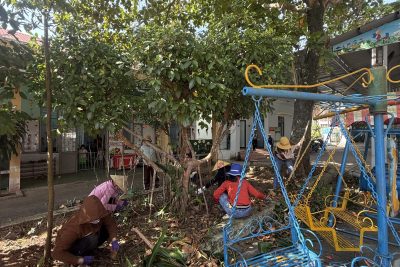 Công tác chuẩn bị chào đón năm học mới trường MNTT M’Drắk 2025-2026