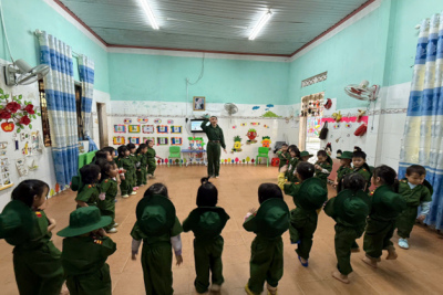 HOẠT ĐỘNG TRẢI NGHIỆM CHÀO MỪNG NGÀY 22/12 – NGÀY THÀNH LẬP QUÂN ĐỘI NHÂN DÂN VIỆT NAM CỦA TRƯỜNG MẦM NON M’DRẮK